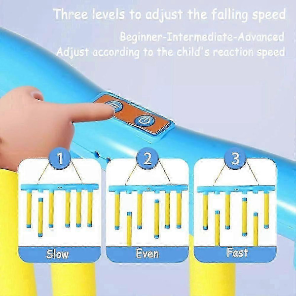 Reflex Challenge-spel, Fallande pinnar-spel, Träning av hand-öga-koordination yellow