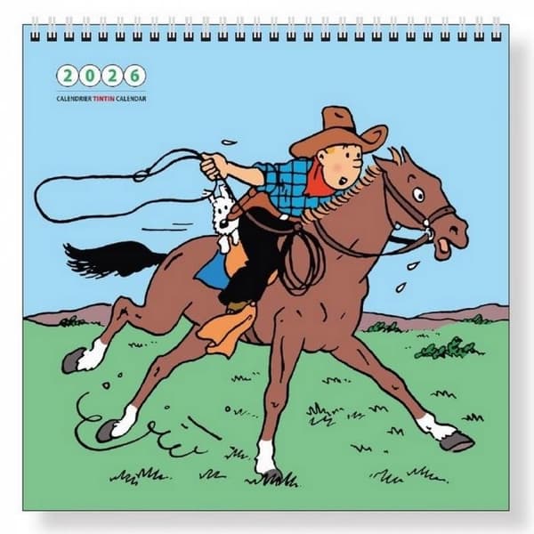 Tintin - Väggkalender 30 x 30 cm 2026(F2) multifärg multicolor