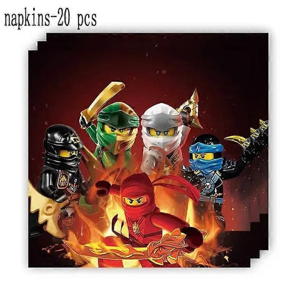 Forsyninger til barnebursdag Ninja-temafest Servise Tallerken Kopp Servietter Duk Dekorasjoner Banner Ballong For Gutter