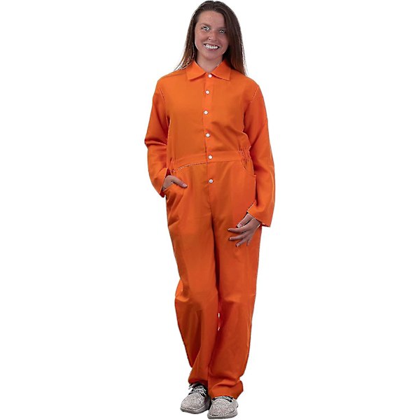 Fangstdrakt | Oransje fengsel Inmate Halloween Kostyme Unisex Fengsel Kriminell S