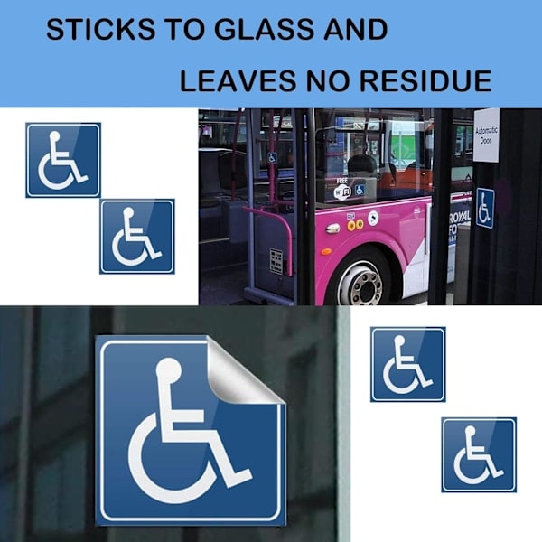 6 stk. handicapmærker til biler, blå handicapmærker, til bil bus campingvogn kørestol.{F2}