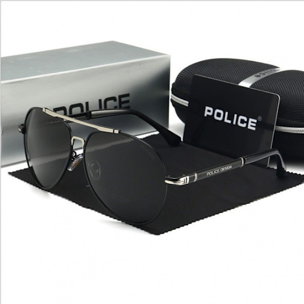 Nya UV-skydd polariserade solglasögon, herr solglasögon körglasögon, pilotglasögon, omfattande förpackningsskydd{f2} BLACK/SILVER