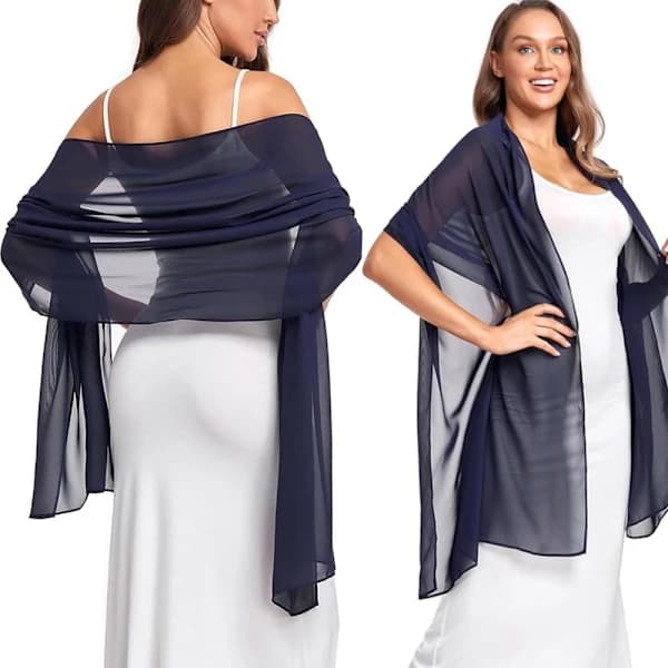 Dame skjerf/sjal/chiffonskjerf/tynt skjerf, 180*70 cm（F2） silver-gray