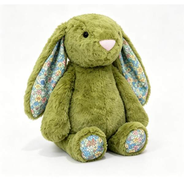 Jellycat Grønn Blomsterkanin Flat Leke, medium størrelse, 36 cm (F2)
