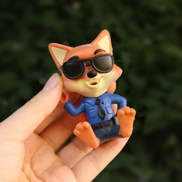 Zootopia Figursett | 6-delt samleobjekt | Morsom dekorasjon til bilens dashbord