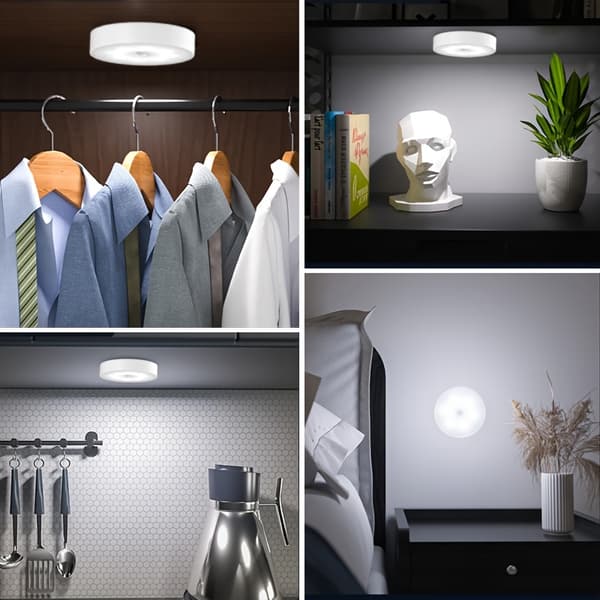 6 stk. bevægelsessensor LED natlamper USB genopladelig væglampe til soveværelse og trappe Warm White 6pcs