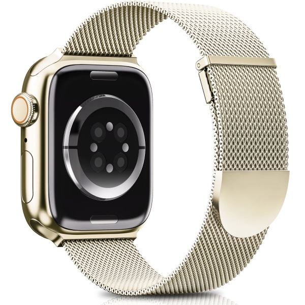 Armbånd kompatibel med Apple Watch Armbånd 40 mm 41 mm 38 mm til kvinder/mænd, til iWatch Series 8 7 6 SE 5 4 3 2 1, Champagne Guld