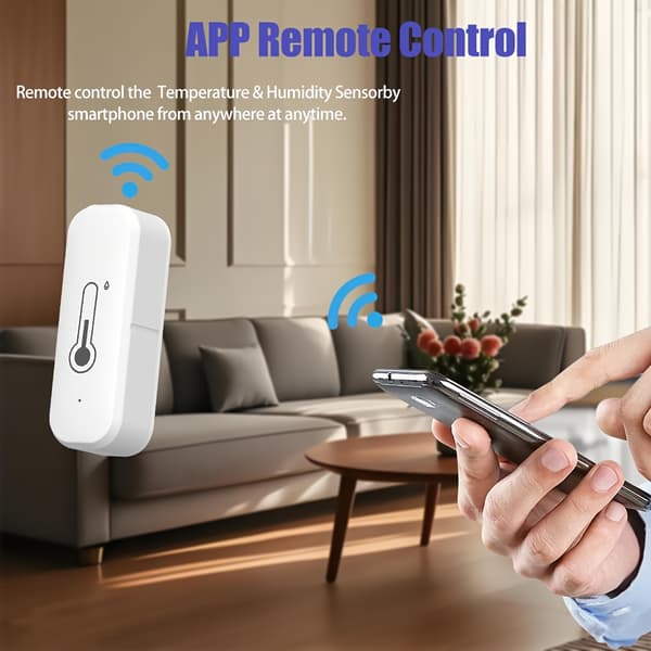 WiFi Temperatur- och Fuktighetssensor Set – App-styrd Hygrometer Kompatibel med Alexa – Hemmabruk 2pcs