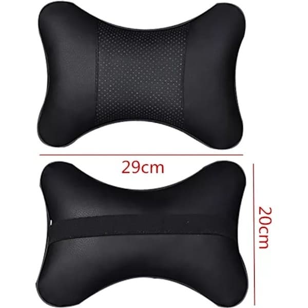 2-pack Svart Bil Nackkudde Nackkudde Bil Resekudde 25*17*9CM(f2)