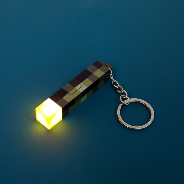 Pixel LED nøkkelringlys – Oppladbar mini-lommelykt i spillstil*Gresslandstomt* Grassland Plot