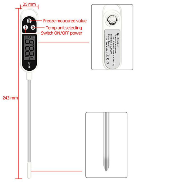 Kök Digital BBQ Mat Termometer Kött Tårta Godis Stek Grill Matlagning 12 packs