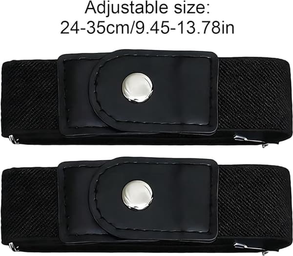 2x Elastiskt bälte utan spänne - Stretch justerbart midjeband med dold stängning - För jeansbyxor arbetskläder - Marinblå