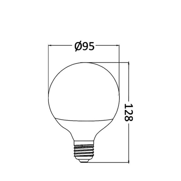 {hw}LED globlampa 14W E27 G95 6500K Vit