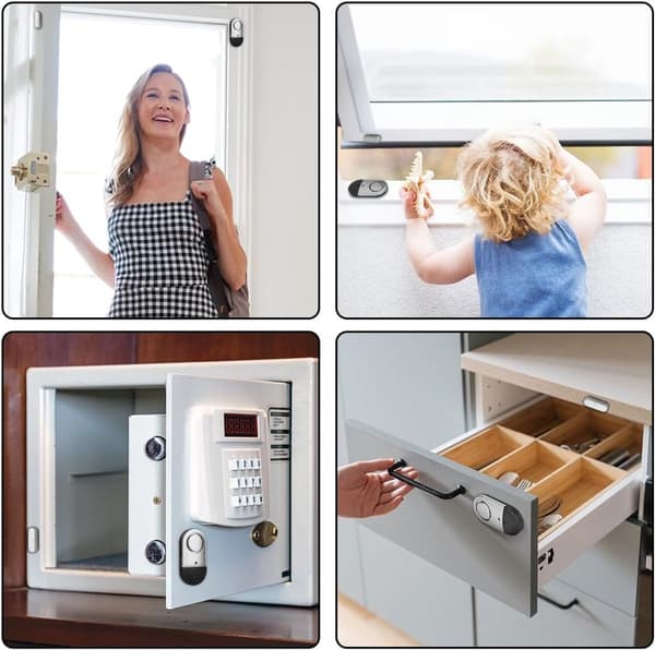 Dør- og vinduesalarm - 125dB magnetisk sensor med batterier - Tyverisikring til hjemmet