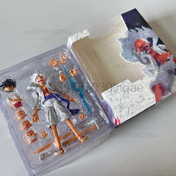 One Piece Shf Monkey D Luffy Gear 5 NIKA Actionfigur ONE PIECE Luffy Figur Rörlig Led Samlarmodell Leksaker Julklapp(h)