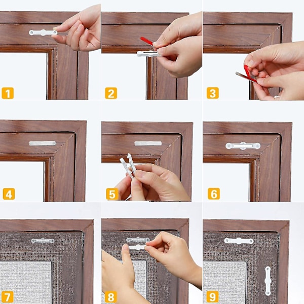 24 stk magnetisk stripe kompatibel med myggnett for vinduer, selvklebende sett Fiksering kompatibel med netting, dørgardiner, insektnett{F2}