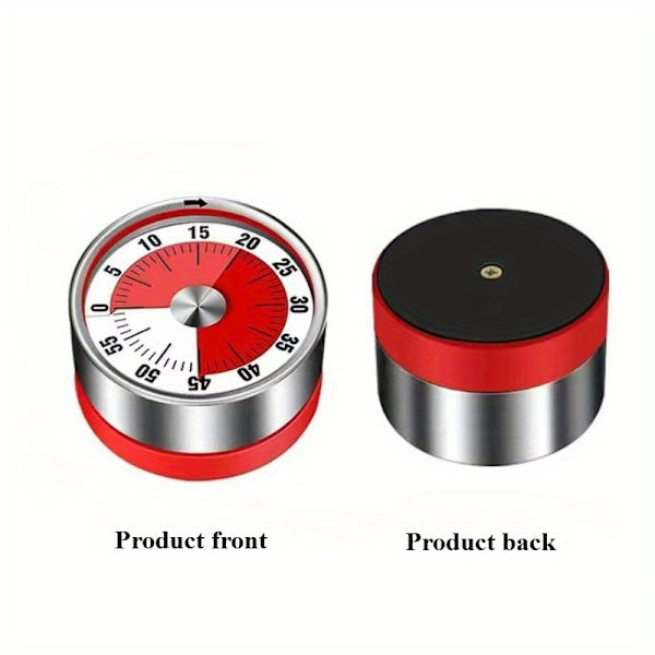 Magnetisk køkkentimer i rustfrit stål, mekanisk nedtællingstimer til madlavning White 1PC