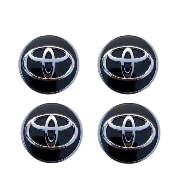4 stk. Toyota 62mm Hjulkapsler Center Navkapsler til Logo Sort{F2}