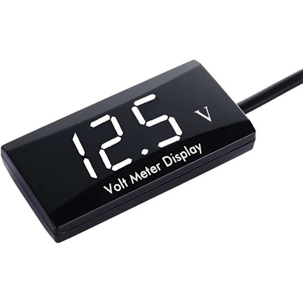 Digital Voltmeter for Bil, Vanntett DC 12V LED Voltmeter, ZQKLA