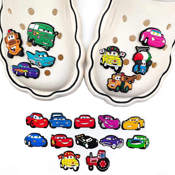 20 kpl Sarjakuva-autoja Kenkäkoristeet DIY Crocs-puukenkien sandaaleihin Rannekoru Koristelu Tarvikkeet Juhlalelu{EE}