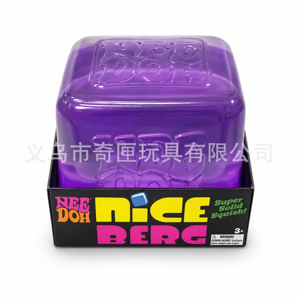 NeeDoh Squishy Cube Legetøj 8cm, Blød Klembar Sensorisk Stresskube, Fidget Legetøj til Angstlindring Large Purple Check
