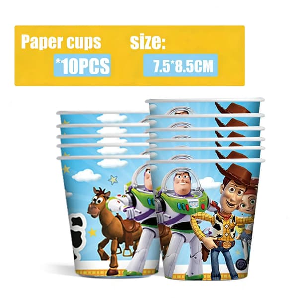 Toy Story Kalas Servis Set Papperstallrikar Duk & Presenter Födelsedagsartiklar 6pcs Spiral