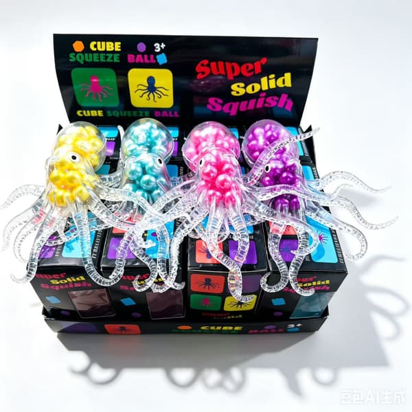 Needoh Slow Rebound Stress Relief Cube Squeeze Toy, Teksturert Sensorisk Fidget for Angstlindring og Fokus tilfeldig 1 stk
