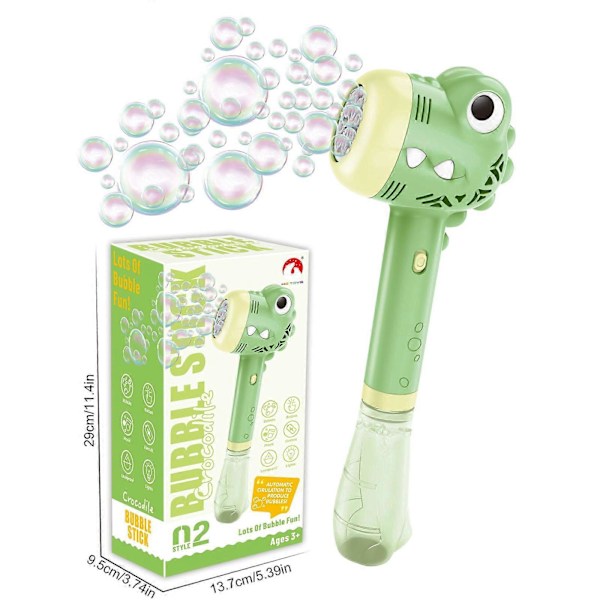 Kyckling Bubbelmaskin för Barn - Bubbelpistol med Ljus- och Ljudeffekter - Bubbelstavsset för Fester och Utomhuslek - Födelsedagspresent för {F2] Green