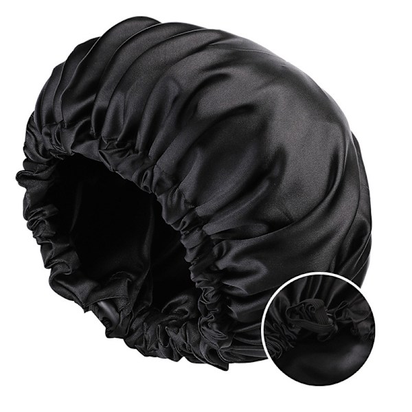 Naisten satiinihattu Kaksinkertainen Satin Yöhattu Kauneus ja kampaaja Säädettävät napit Hattu Vihreä+Musta Vihreä+Musta Green+Black Adjustable