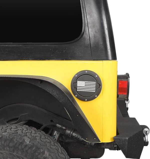 Til Jeep Wrangler Til Tj 97-06 Brændstofdæksel Brændstofdør Tankdæksel Sort}F2{