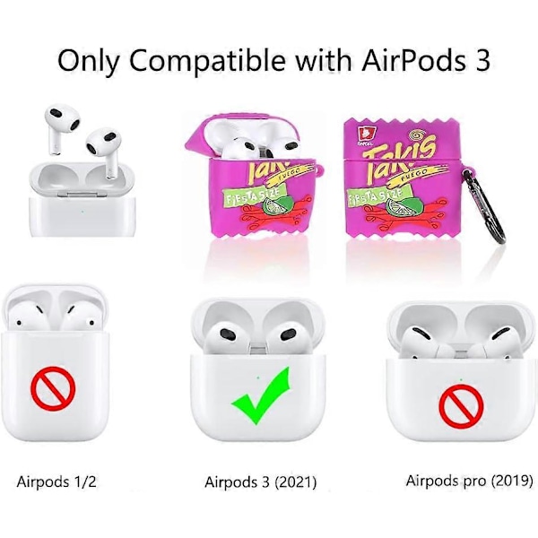 Passar Airpods 3:e generationen 2021, Silikon Tecknad Sött Fodral Skyddande Stöttåligt Skal för Airpods 3 Takis{F2] Takis standard