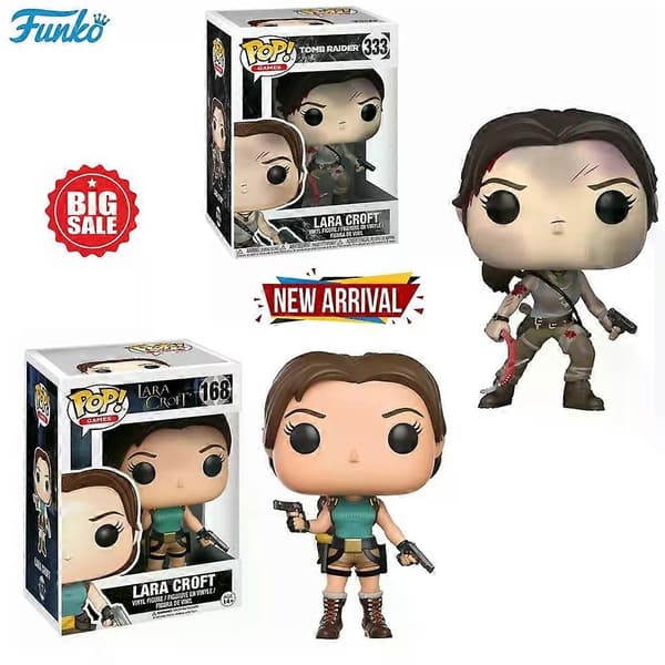 Funko POP Games Lara Croft 168# Tomb Raider Lara Croft 333# Vinylfigur Samlardockor Julklappar Samlingspresentleksaker 168