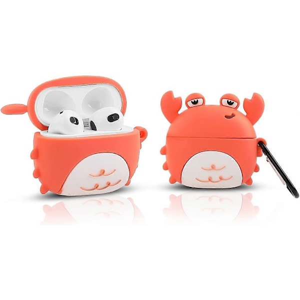 Airpods 3. sukupolven 2021 malliin sopiva, silikoninen sarjakuva söpö suojakotelo Airpods 3:lle, rapumalli{F2] Crab standard
