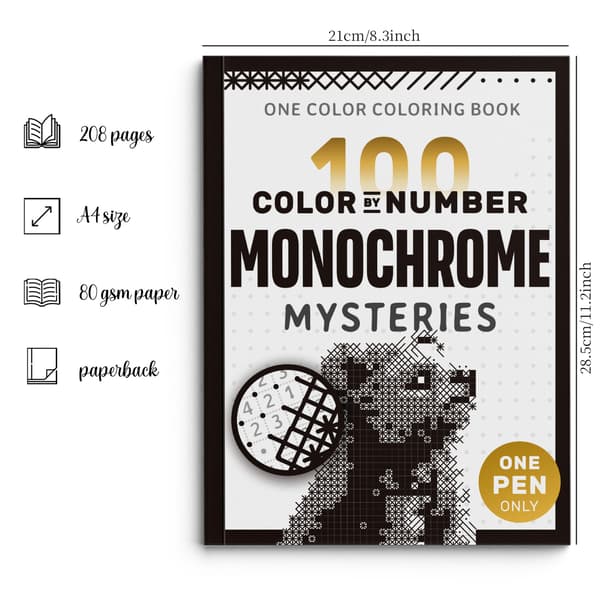 100 FARGE ETTER NUMMER MONOKROME MYSTERIER