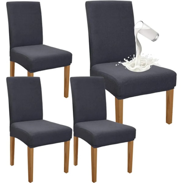 4-pack stolsöverdrag, stretch stolsöverdrag, pallöverdrag, matstolsöverdrag, svarta universella stretch stolsöverdrag