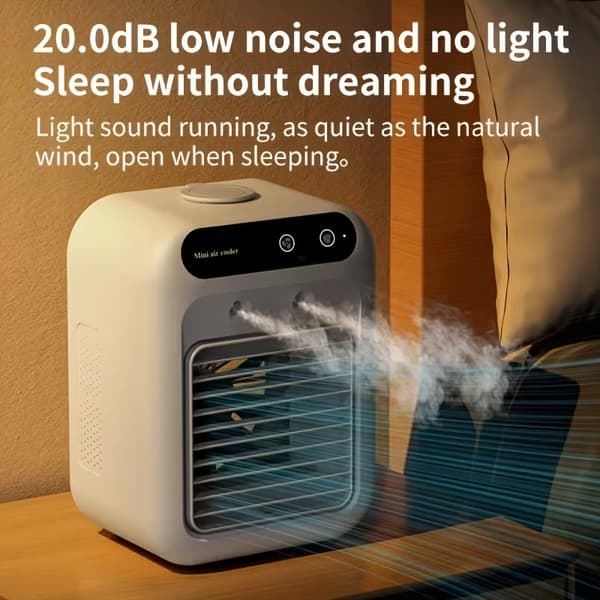 Bærbar mobil aircondition/sprayventilator/USB-genopladelig minikøler til skrivebordet