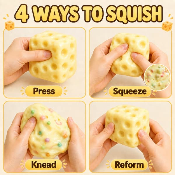 Sprø Smør Squishy Pinne ASMR Sakte Stigende Perle Klemme Skrivebordsdekorasjon Gave til Voksne (Ost) Cheese