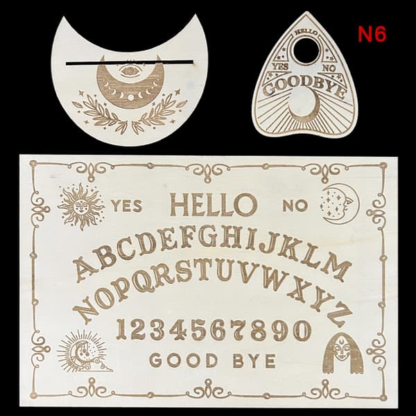Pendelbräda i trä, graverad magisk bräda Ouija 9(XH(