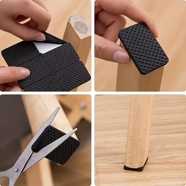 Selvklebende møbelputer - Gulvbeskyttere som kan klippes til stoler og bord, ripebestandige Rectangle 18pcs