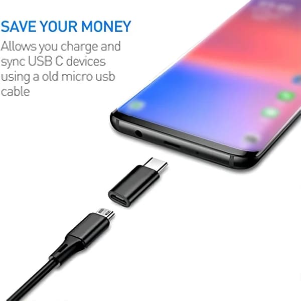 8-pak USB C hun-adapter sæt USB A til USB C Micro USB til Type C-konverter til biloplader bærbar telefon black