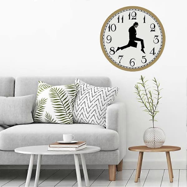 Walks Clock, Silly Walk Väggklocka, En Intressant Väggklocka för Sovrum Kök Vardagsrum Svart(f2) Black