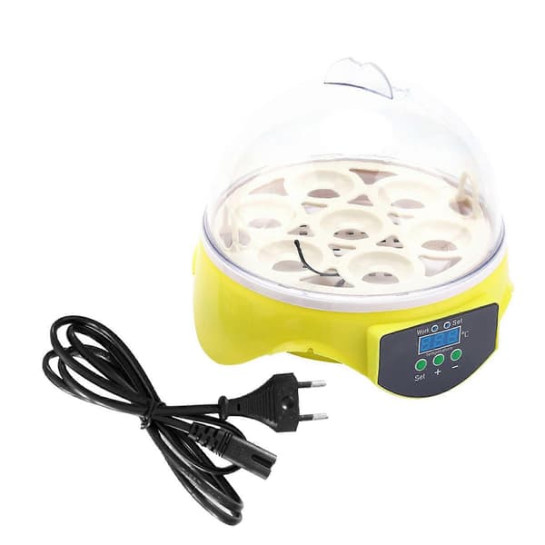 Mini Digital 7 Egg Kapasitet Kylling And Fugl Klekke Inkubator Verktøysett EU-plugg 220V
