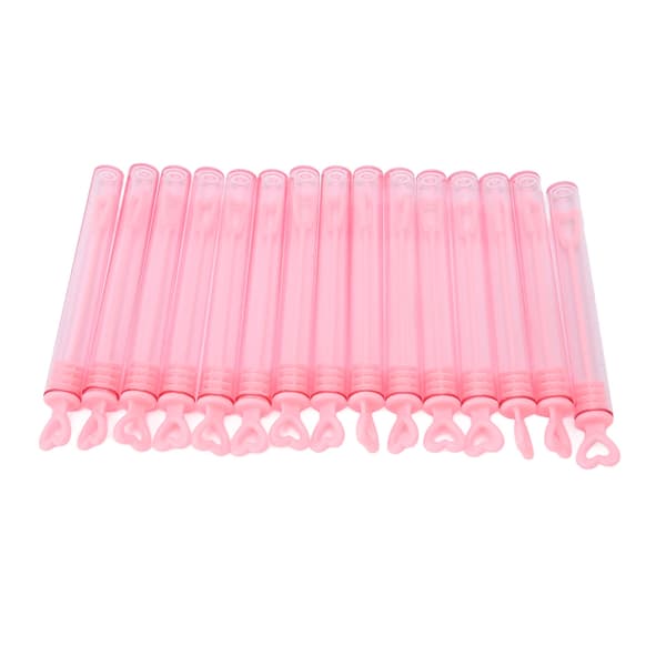 50 st Mini Bubbelstavar för Barn Hjärtformade Rosa Transparenta Bubbelstavar Partyfavörer för Spelbelöningar Bröllop