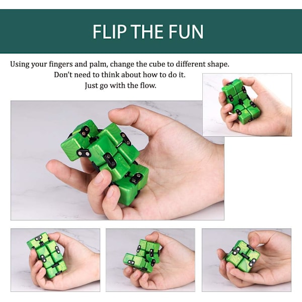 Liten Gyllen Elefant Oppgradert Uendelighetskube Fidget Leke, Kule Mini Gadget Best for Stress og Angstlindring og Drep Tid, Spesial (Smaragdgrønn)