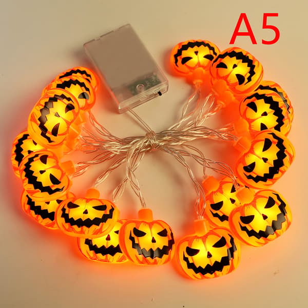 Halloween Græskar Lys Kæde Flagermus Edderkop Lys Kæde Batteri{hw} A8