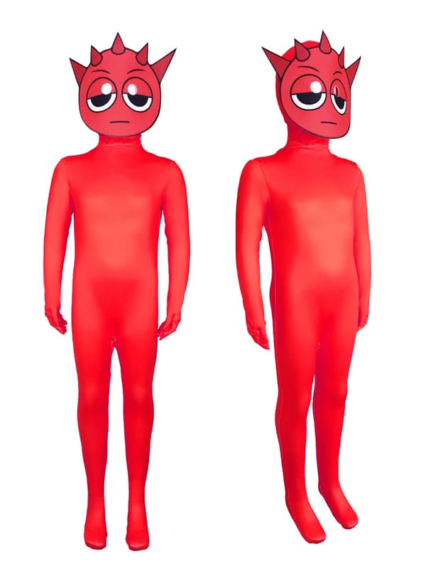 Halloween-esiintymisasu – Sprunki Incredibox -cosplay-asu GRAY 110