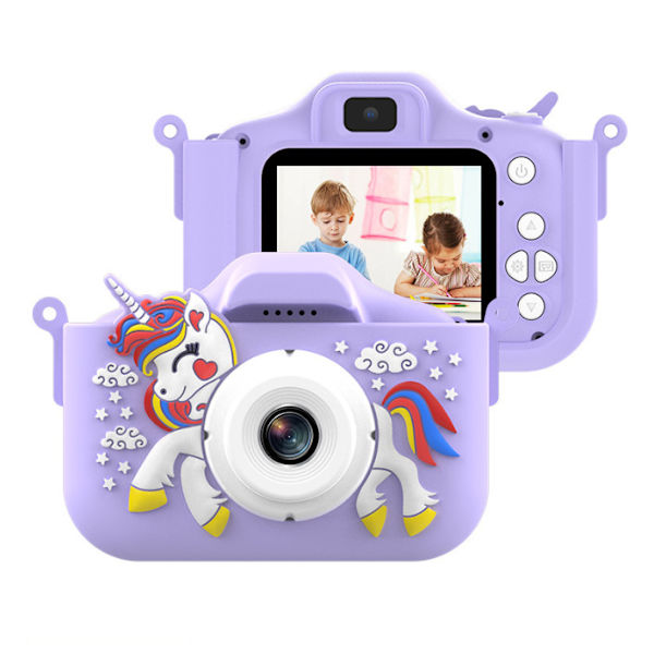 Lasten kamera, jolla voi ottaa valokuvia ja videoita, mini kamera syntymäpäivälahja, pieni järjestelmäkameran pikakamera pink