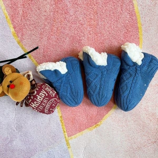 {hw} Vinterstrumpor Termiska Strumpor Fluffiga Tjocka Strumpor Tofflor B Svart 26-31 (insida 18-21cm)