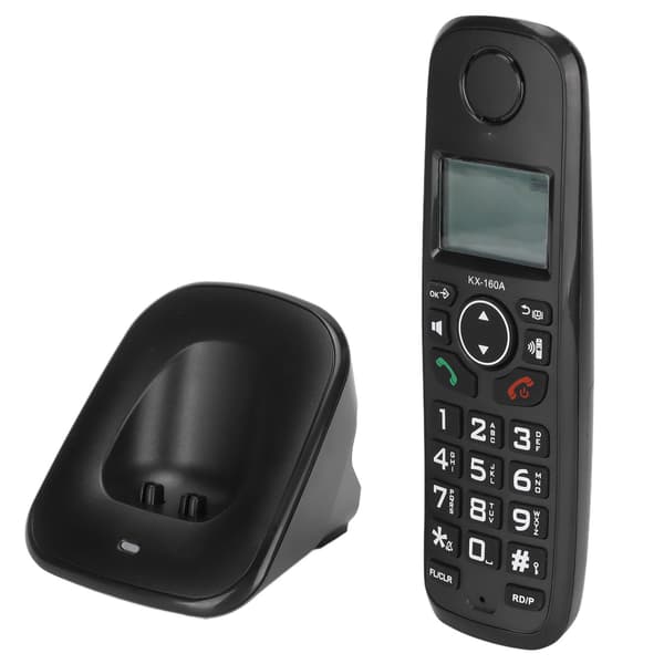 Trådløs telefonhåndsæt Trådløs telefon med nummerpræsentation Gratis opkald One Touch Dial LCD-display EU-stik 100‑240V
