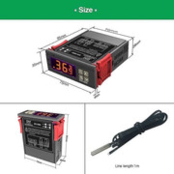 Stc-1000 temperaturregulator, 12v 10a alsidig digital termostat med NTC-probe til beskyttelse, opvarmning og køleskabe Adult XS（160-165cm）